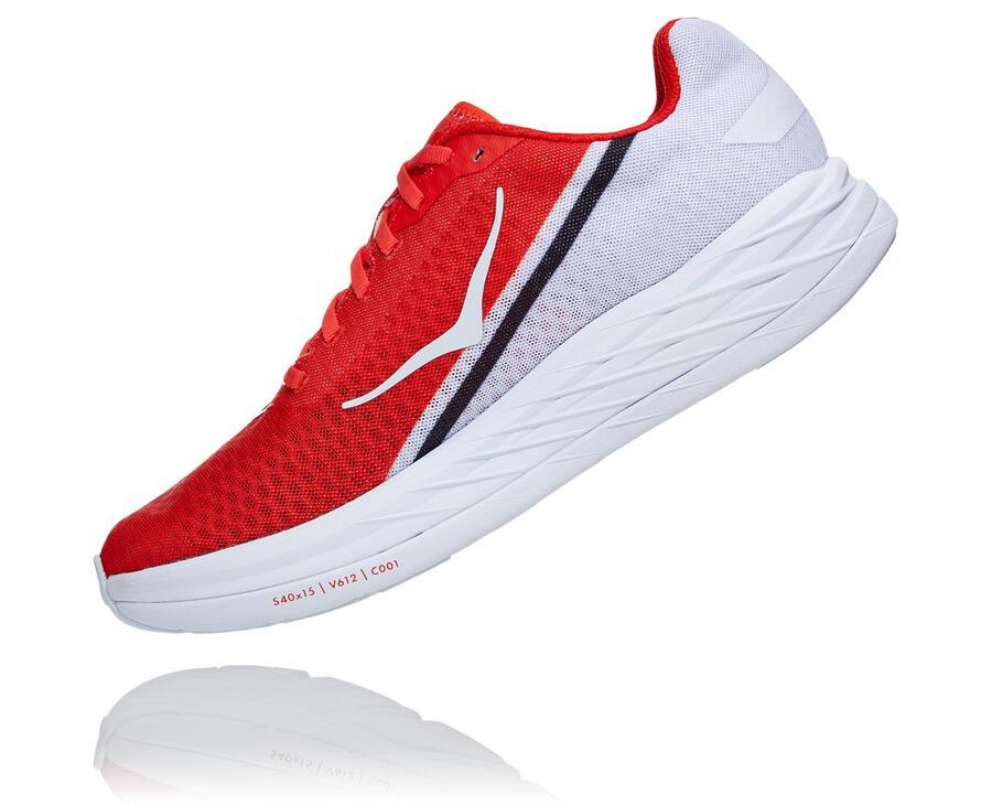 Running Shoes Mens - Hoka One One Rocket X - Red/White - TDGRWYC-10